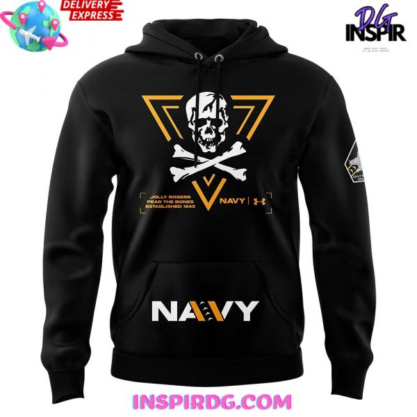 Navy Midshipmen Rivalry Fear The Bones Special Black Hoodie