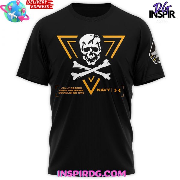 Navy Midshipmen Rivalry Fear The Bones Special Black T-Shirt