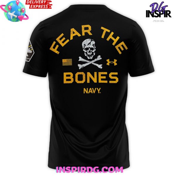 Navy Midshipmen Rivalry Fear The Bones Special Black T-Shirt