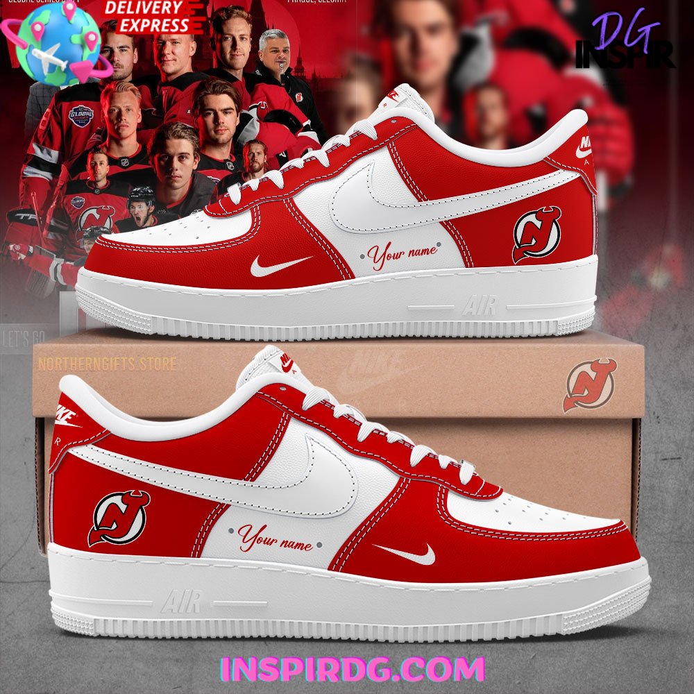 New Jersey Devils Hockey Custom Nike Air Force 1