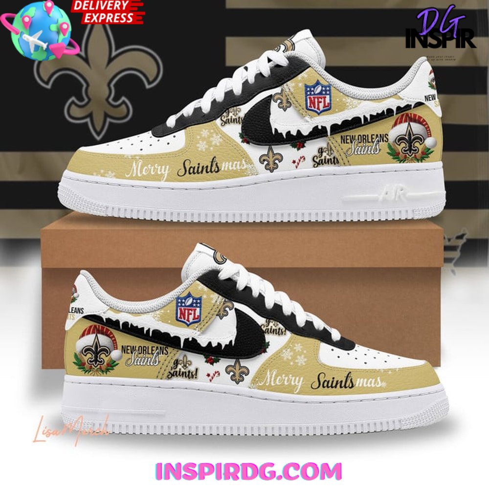 New Orleans Saints Merry Christmas Limited Edition Nike Air Force 1 InspirDG