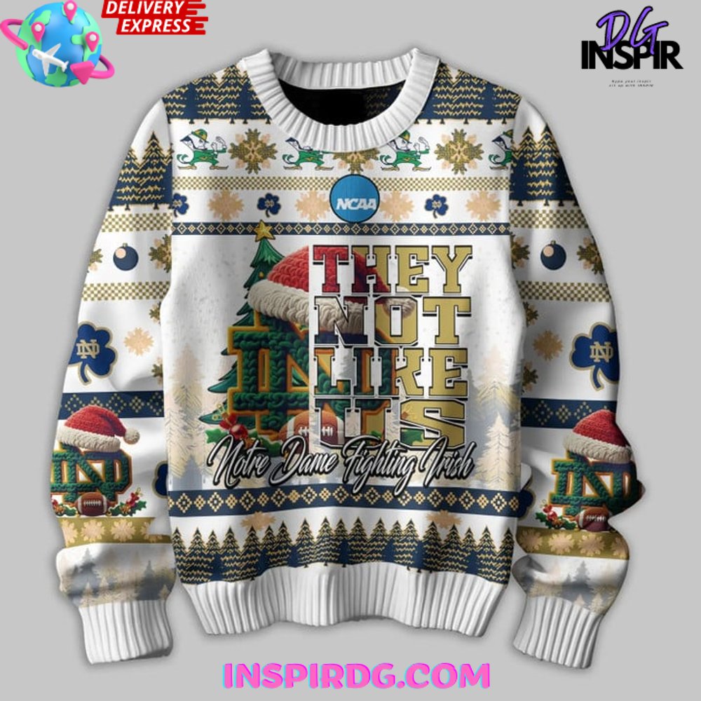 Notre Dame Fighting Irish Merry Christmas Ugly Sweater Notre Dame Fighting Irish Merry Christmas Ugly Sweater
