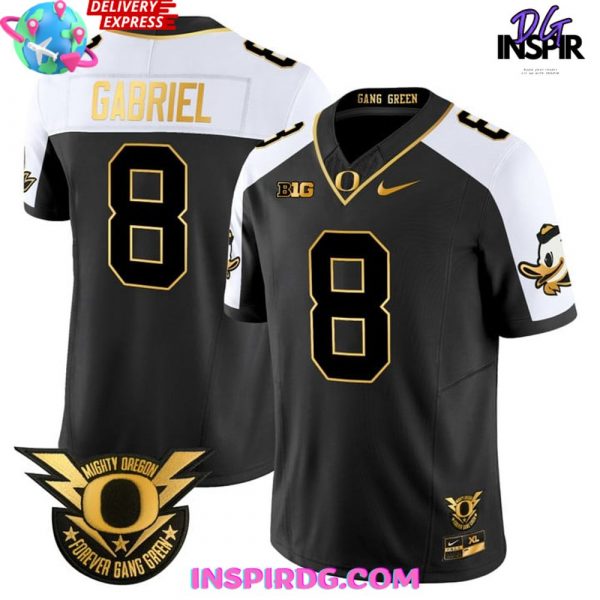 Oregon Ducks Forever Gang Green BIG Patch Gold Vapor Football Jersey