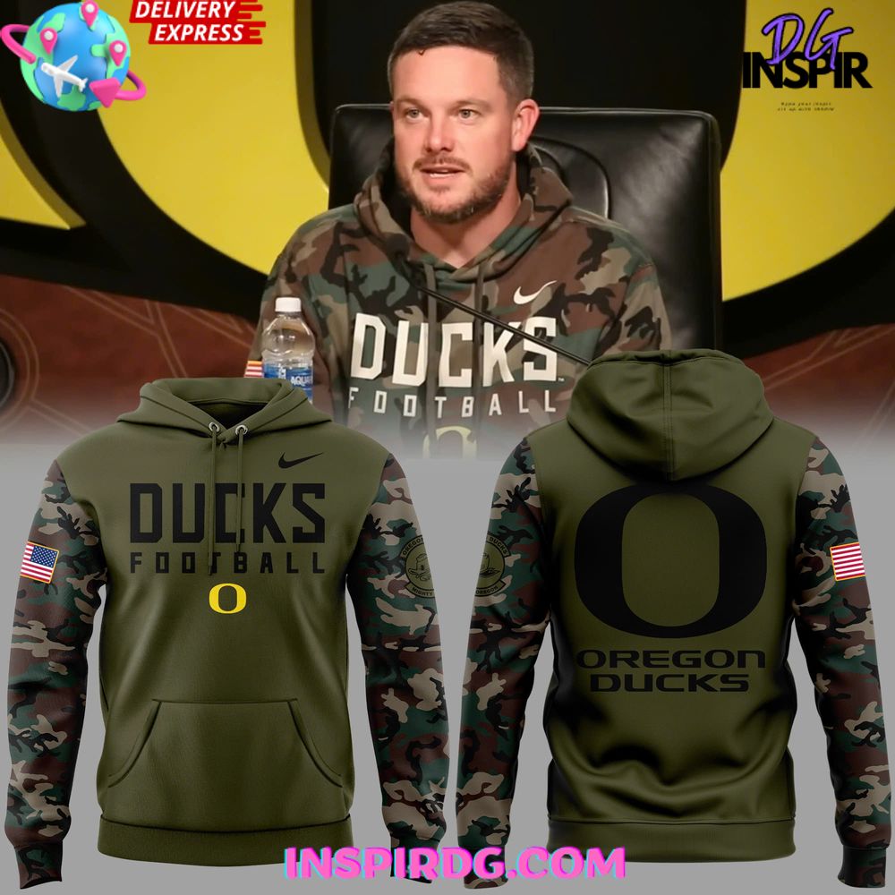 Nike Oregon Ducks USA College top Veterans Day 2021 Camo Sweater Official On-Field