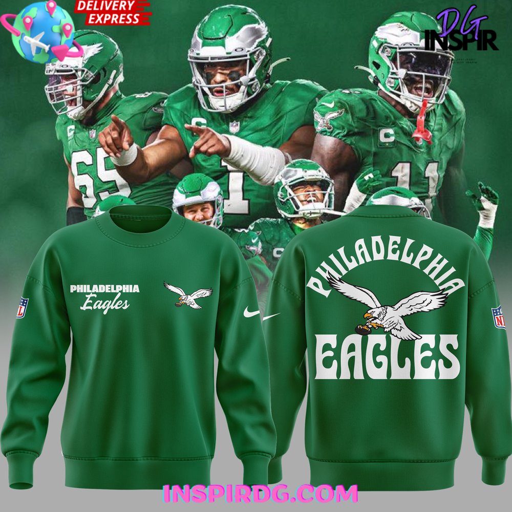 Philadelphia Eagles Kelly Green 2024 Sweatshirt InspirDG