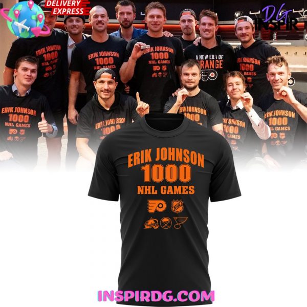 Philadelphia Flyers Erik Johnson 1000 Games T-Shirt
