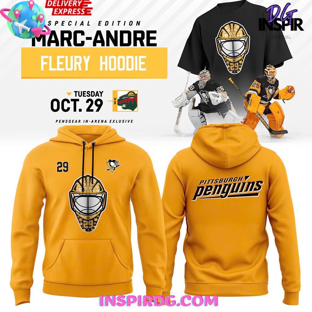 Pittsburgh Penguins Marc Andre Fleury Special Yellow Hoodie InspirDG