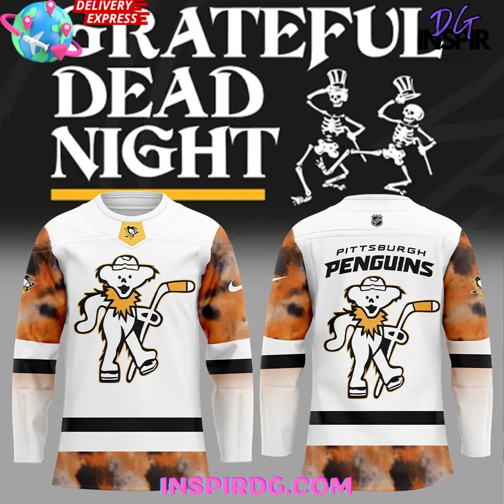 Pittsburgh Penguins x Grateful Dead Night Special White Hockey Jersey InspirDG