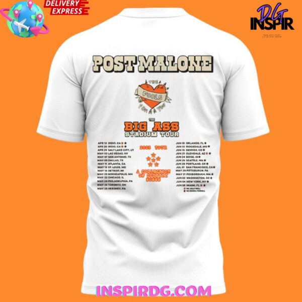 Post Malone Jelly Roll Big Ass Stadium Tour White T-Shirt