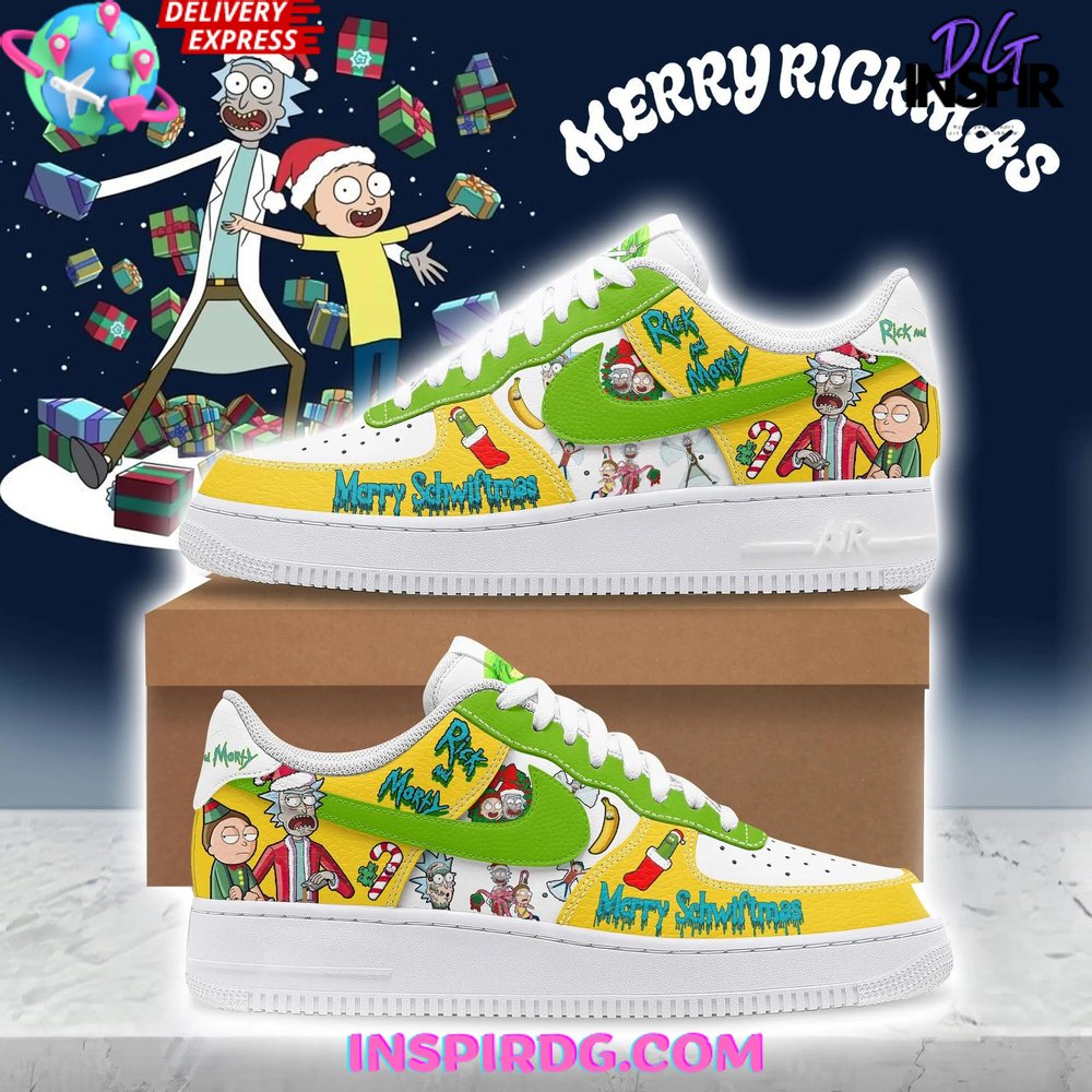 Rick And Morty Merry Christmas Limited Edition Nike Air Force 1 InspirDG