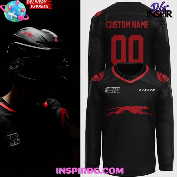 Soo Greyhounds Back In Black Special Hockey Jersey