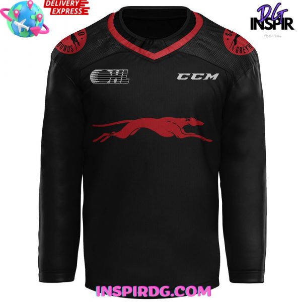 Soo Greyhounds Back In Black Special Hockey Jersey