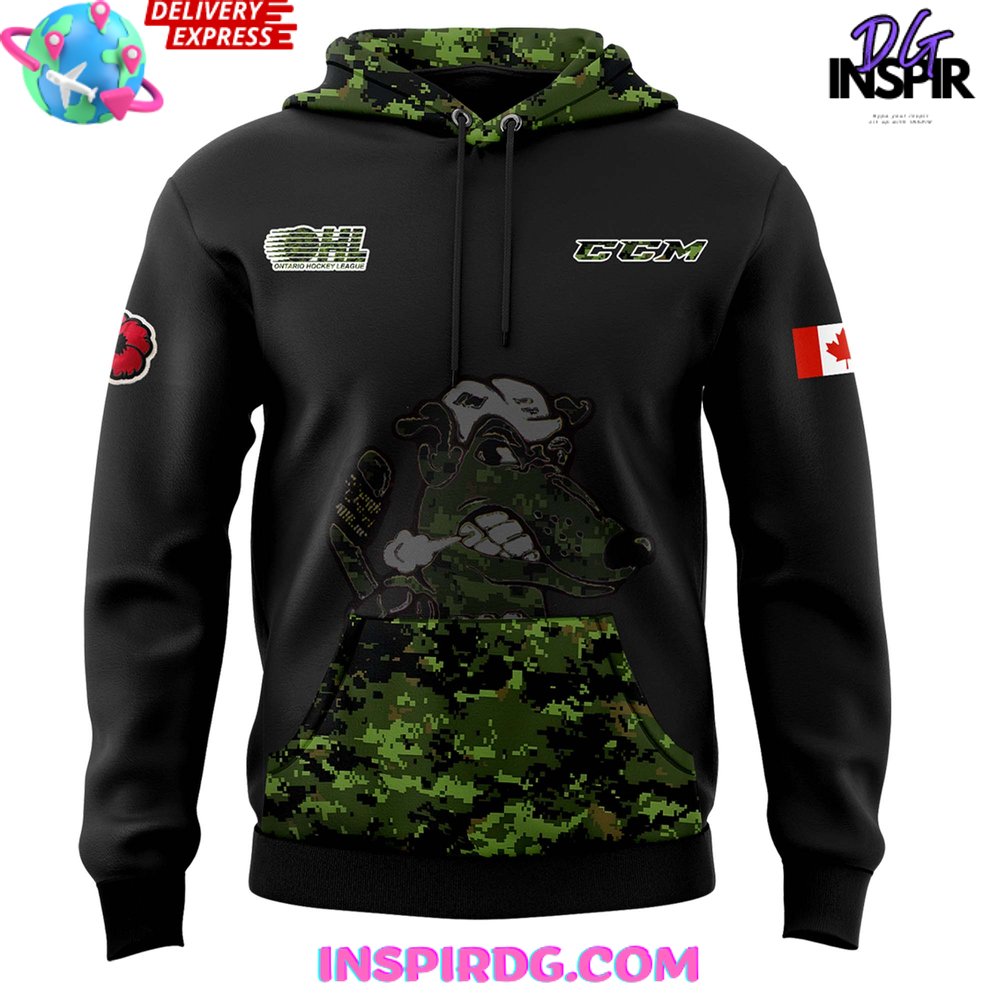 Soo Greyhounds Salute to Service 2024 Green Hoodie Soo Greyhounds Salute to Service 2024 Green Hoodie