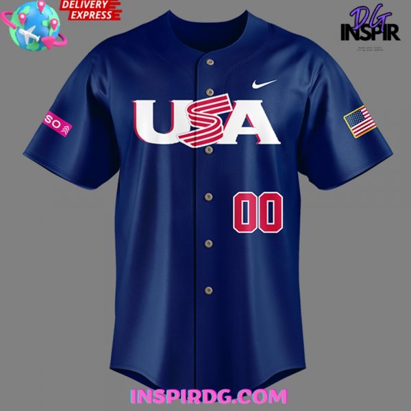 USA Baseball WBSC Premier12 2024 Blue Baseball Jersey