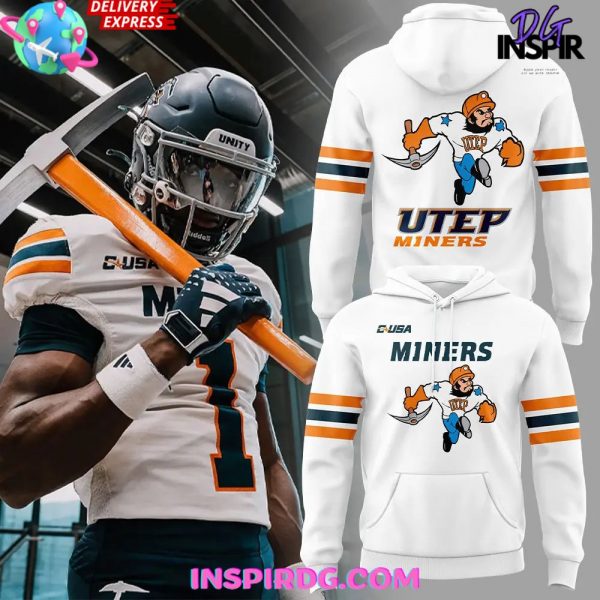 UTEP Miners Football Uniform White Hoodie