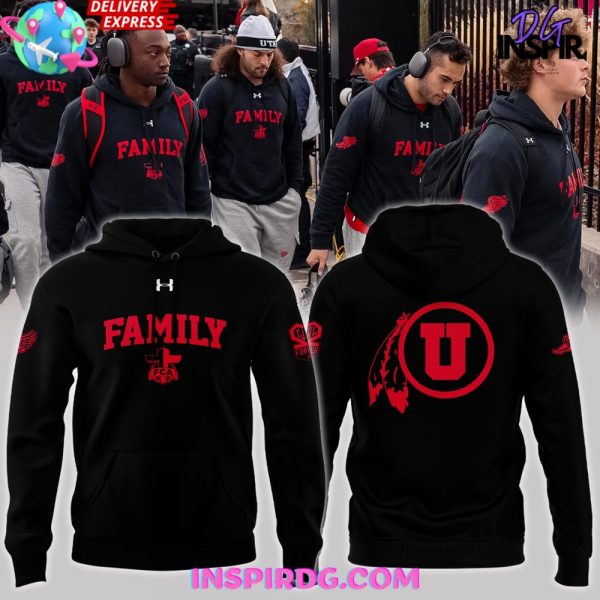 Utah Utes Football Family Forever Special Black Hoodie