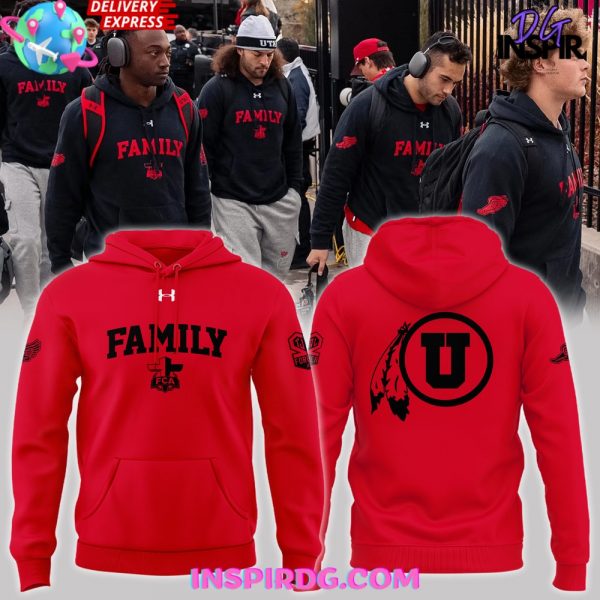 Utah Utes Football Family Forever Special Red Hoodie