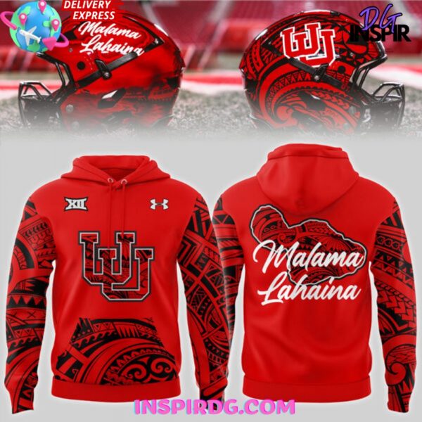 Utah Utes Malama Lahaina Special Red Hoodie