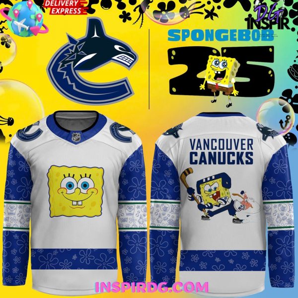 Vancouver Canucks Spongebob 25th Anniversary Special Hockey Jersey