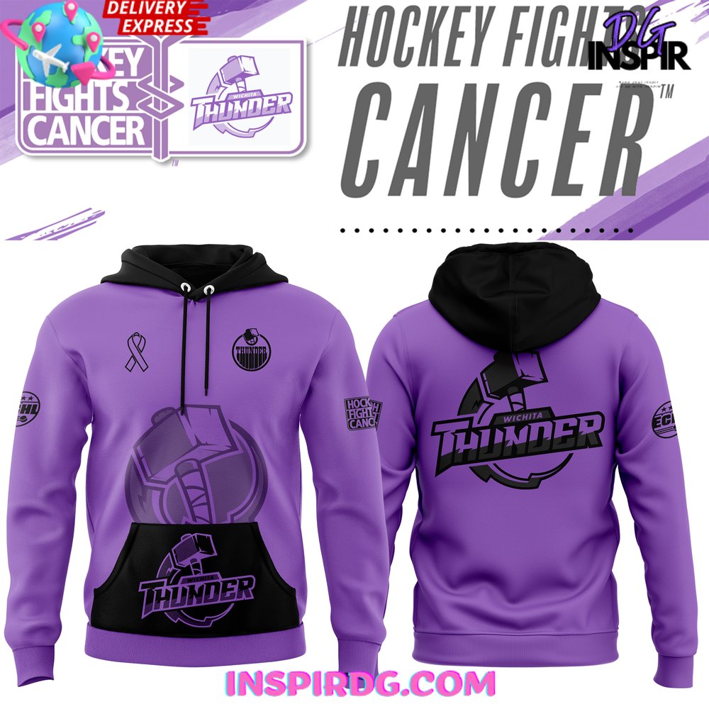Wichita Thunder Hockey Fights Cancer 2024 Hoodie Wichita Thunder Hockey Fights Cancer 2024 Hoodie