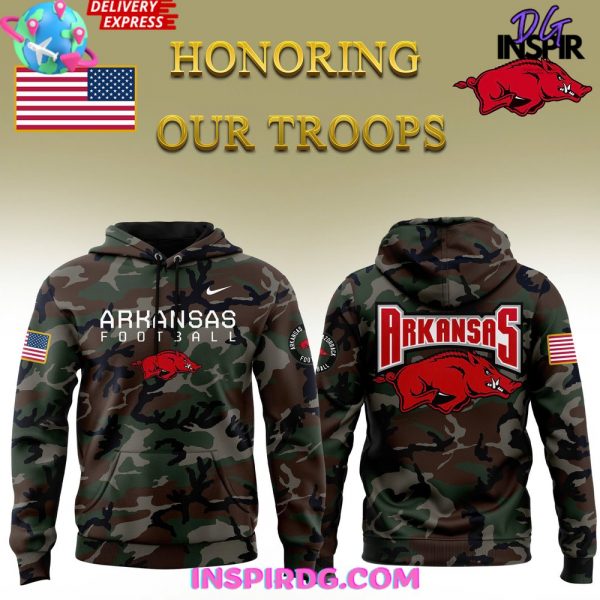 Arkansas Razorback Honoring Our Troops Special Camo Hoodie