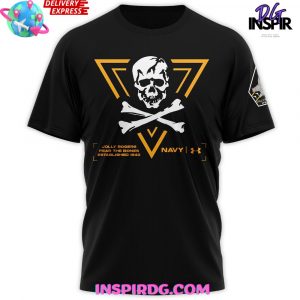 Navy Midshipmen Rivalry Fear The Bones Special Black T-Shirt