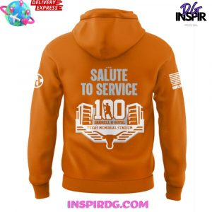 Texas Forever Salute to Service 100th Anniversary Special Orange Hoodie