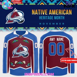 Colorado Avalanche Native American Heritage Month Custom Hockey Jersey