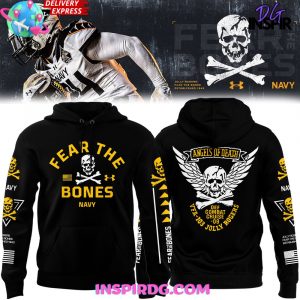 Navy Midshipmen Angel Of Death Fear The Bones Black Hoodie