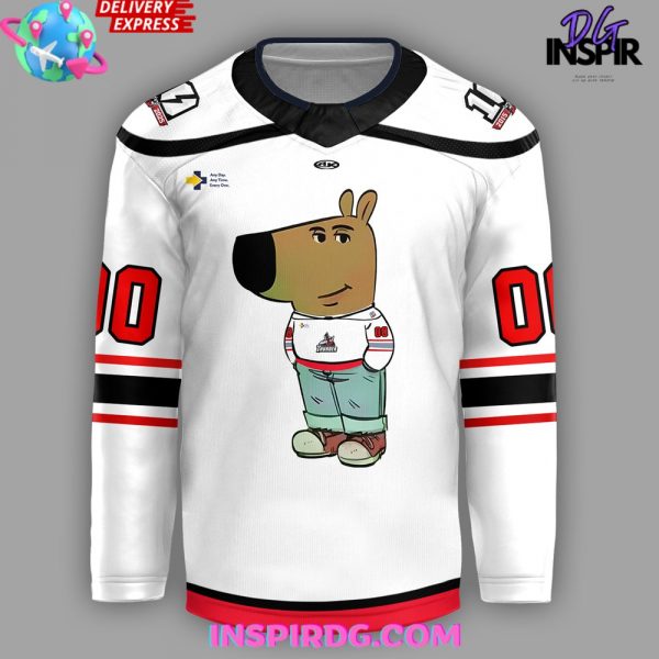 Adirondack Thunder Chill Guy 2025 White Hockey Jersey