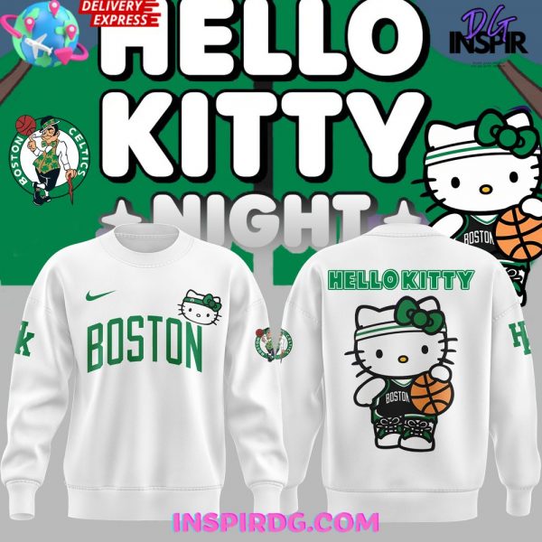 Boston Celtics x Hello Kitty Limited Edition White Sweatshirt