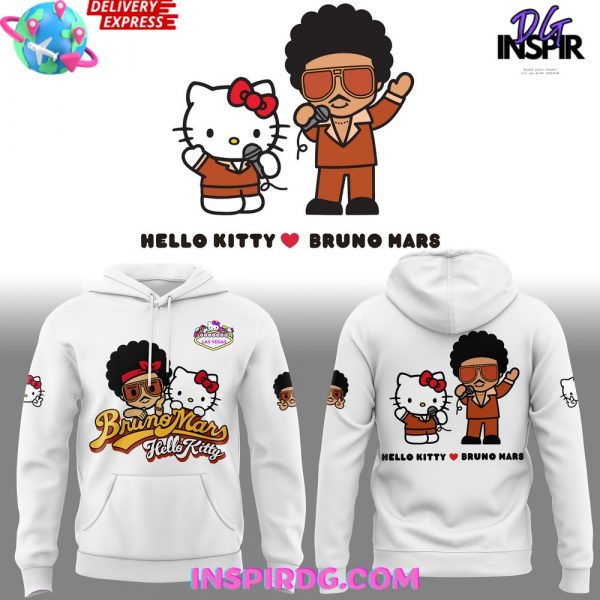 Bruno Mars x Hello Kitty Las Vegas 50th Anniversary White Hoodie