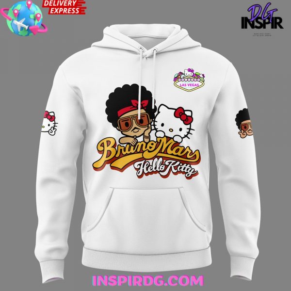 Bruno Mars x Hello Kitty Las Vegas 50th Anniversary White Hoodie