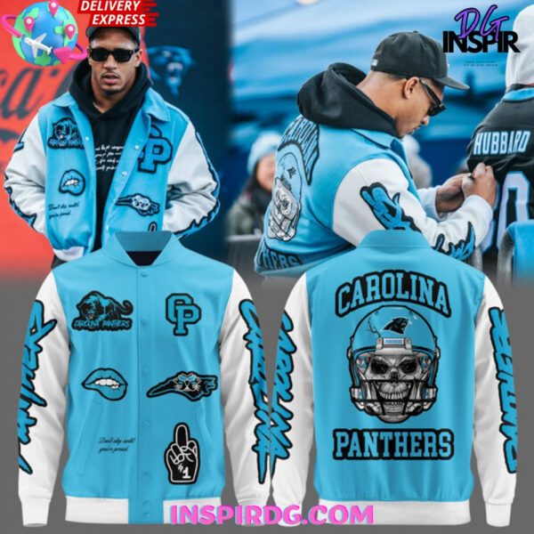 Carolina Panthers Bold Skull Helmet 2025 Varsity Jacket