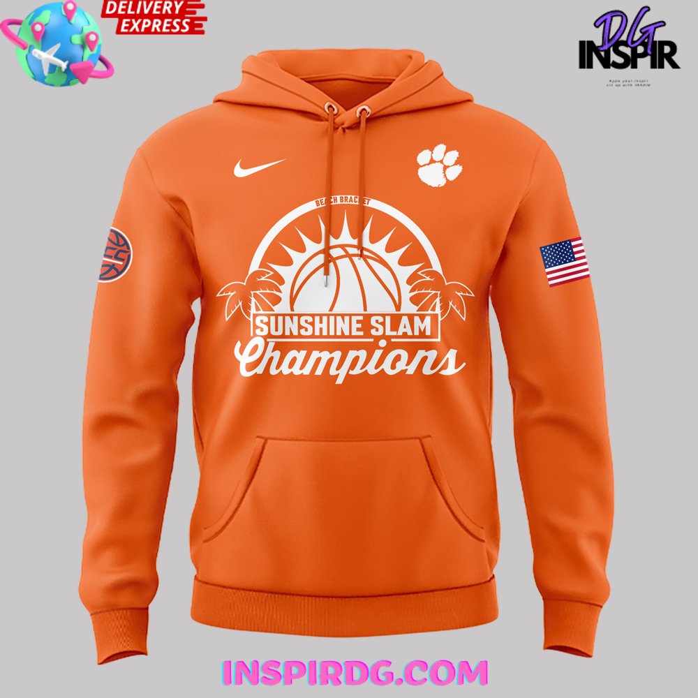 Clemson Tigers Sunshine Slam Champions 2024 Orange Hoodie InspirDG