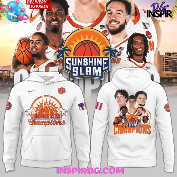 Clemson Tigers Sunshine Slam Champions 2024 White Hoodie