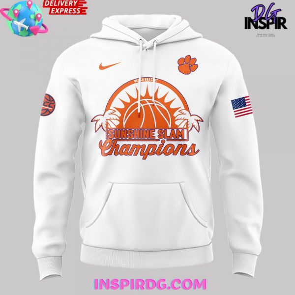 Clemson Tigers Sunshine Slam Champions 2024 White Hoodie