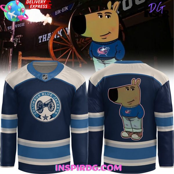 Columbus Blue Jackets x Chill Guy Blue Hockey Jersey