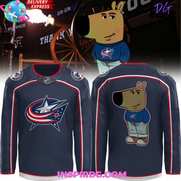 Columbus Blue Jackets x Chill Guy Navy Hockey Jersey