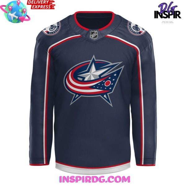 Columbus Blue Jackets x Chill Guy Navy Hockey Jersey