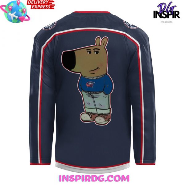 Columbus Blue Jackets x Chill Guy Navy Hockey Jersey