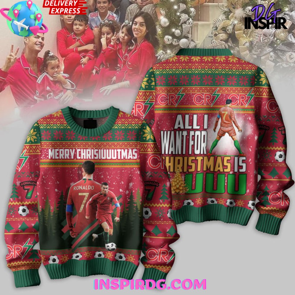 Cristiano Ronaldo Merry Christmas Special Ugly Sweater InspirDG