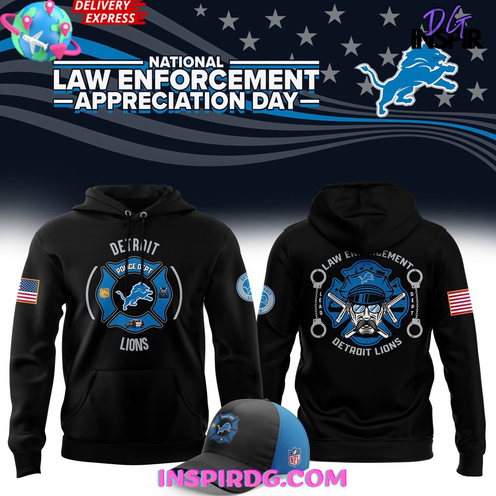 Detroit Lions National Law Enforcement Appreciation Hoodie InspirDG