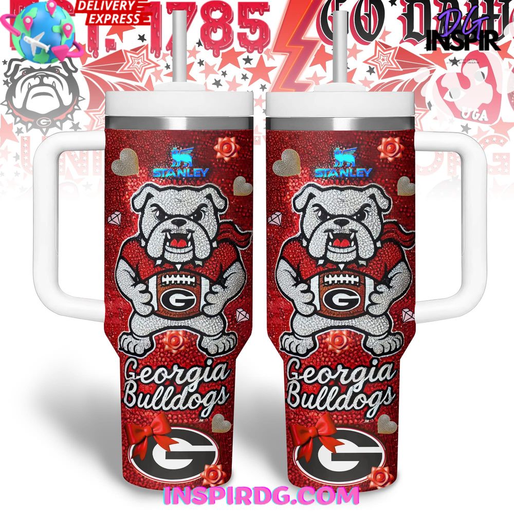 Georgia Bulldogs Glitter Spirit Stanley Tumbler Cup