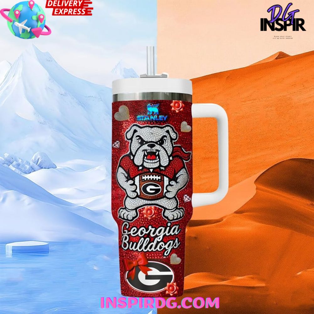 Georgia Bulldogs Glitter Spirit Stanley Tumbler Cup