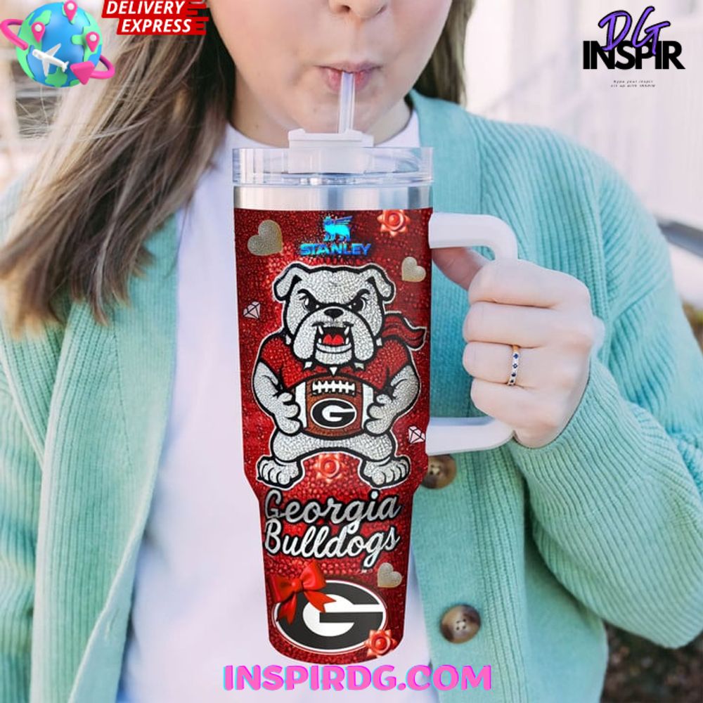 Georgia Bulldogs Glitter Spirit Stanley Tumbler Cup