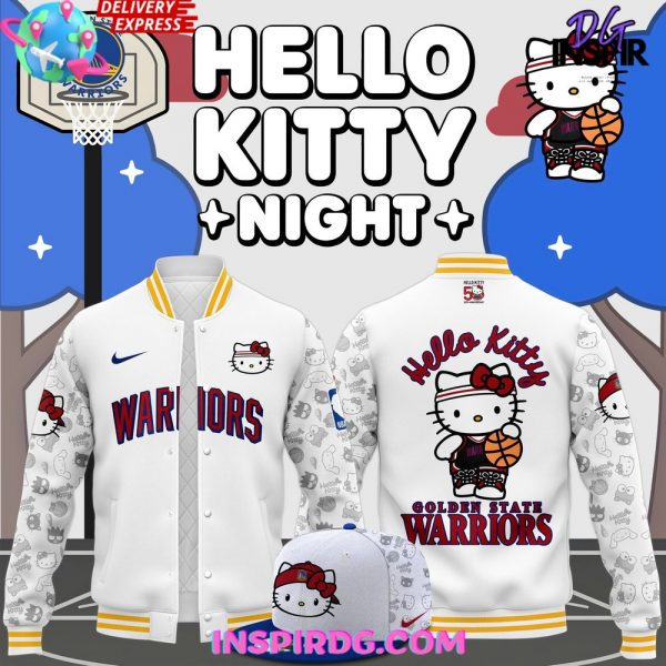 Golden State Warriors x Hello Kitty Night Limited Varsity Jacket