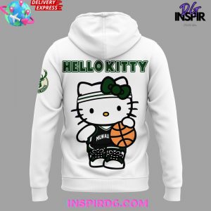 Milwaukee Bucks x Hello Kitty Night Limited White Hoodie