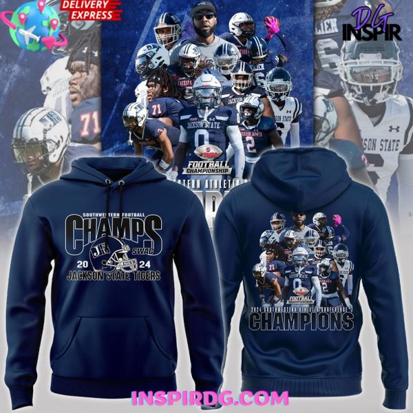 Jackson State Tigers 2024 SWAC Football Champions Hoodie