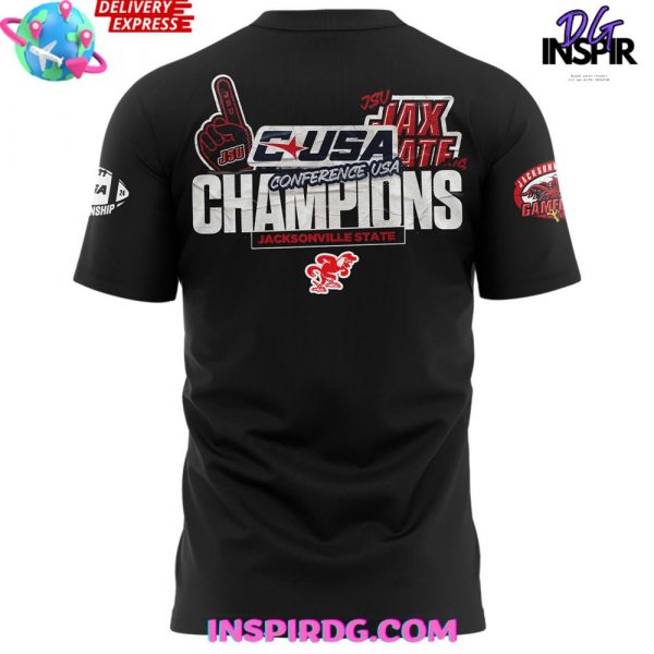 Jacksonville State Gamecocks Conference USA Champions 2024 Black T-Shirt